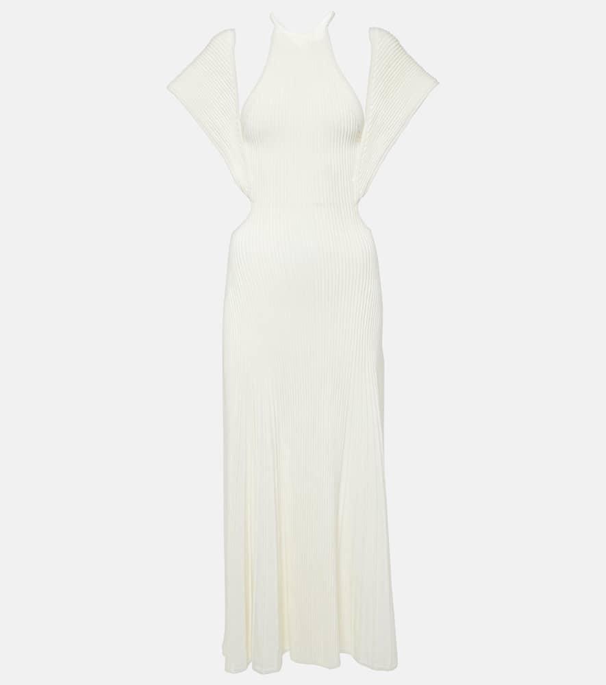 chloé cutout wool maxi dress