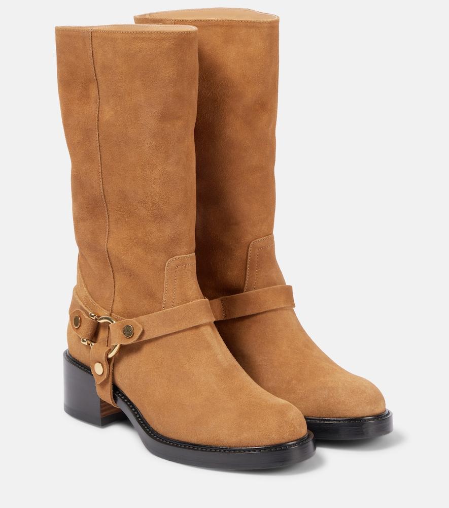 chloé dakota suede biker boots