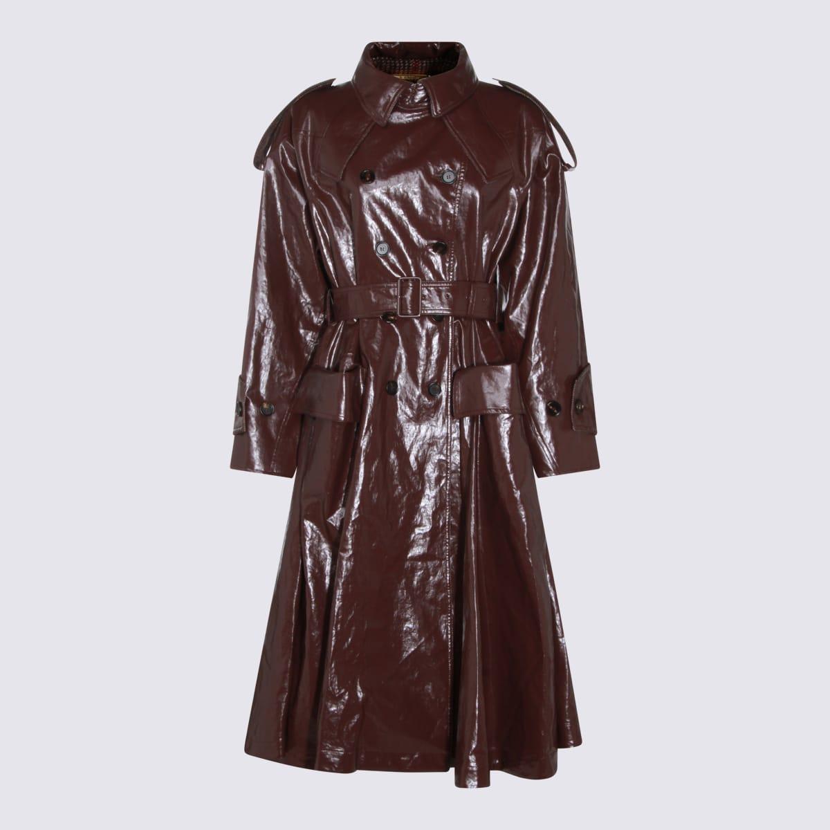 chloé dark purple leather trench coat