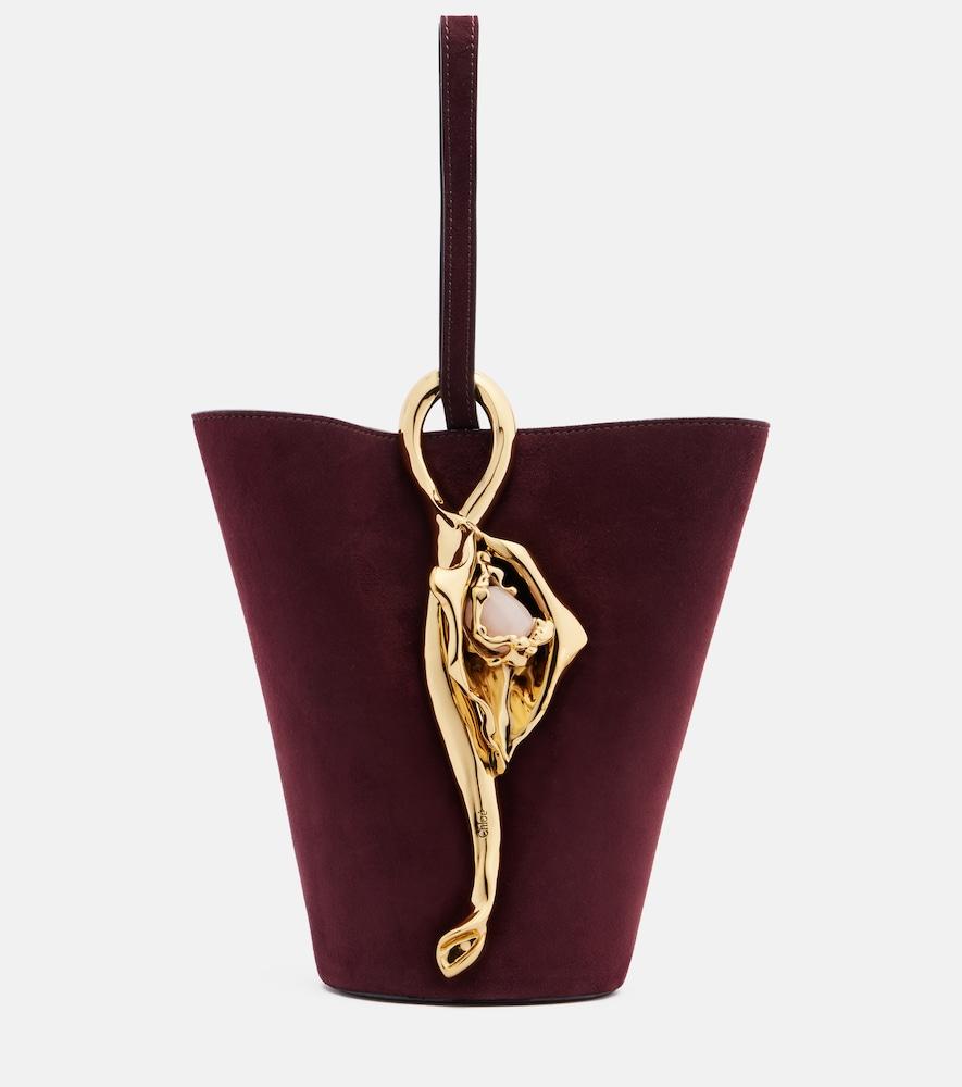 chloé eden treasures small suede bucket bag