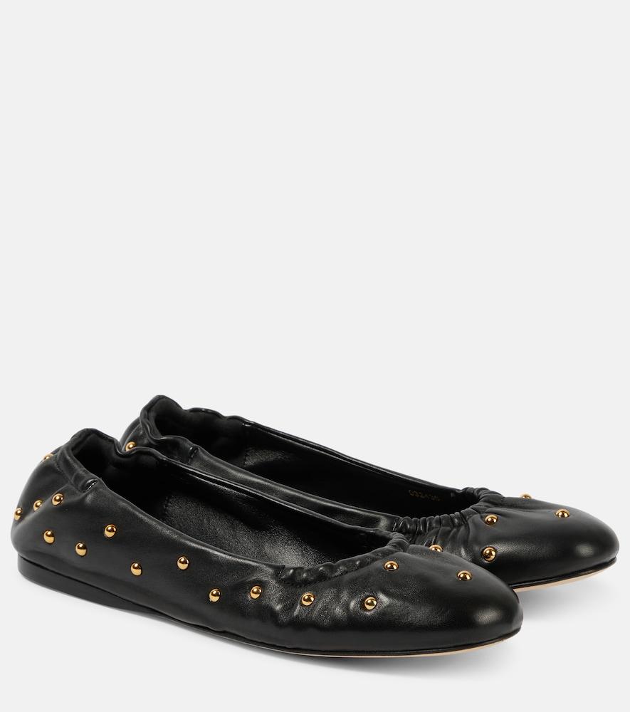chloé eia studded leather ballet flats