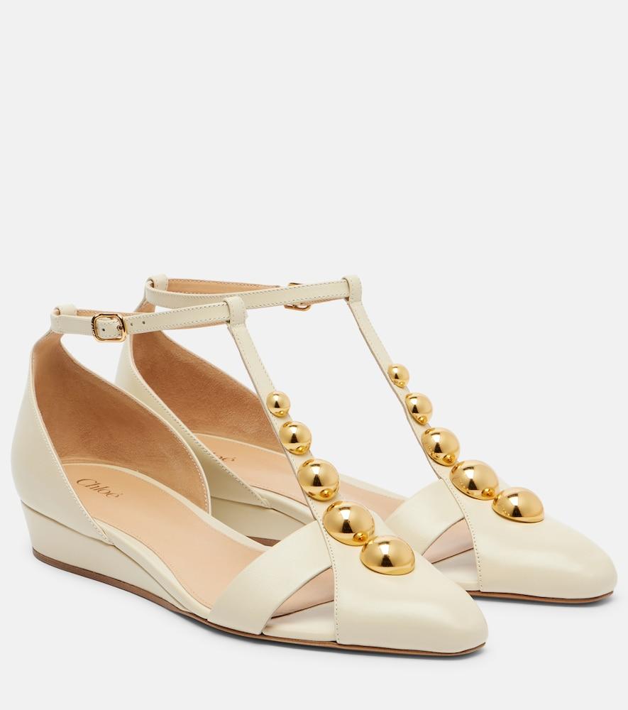 chloé embellished leather flats