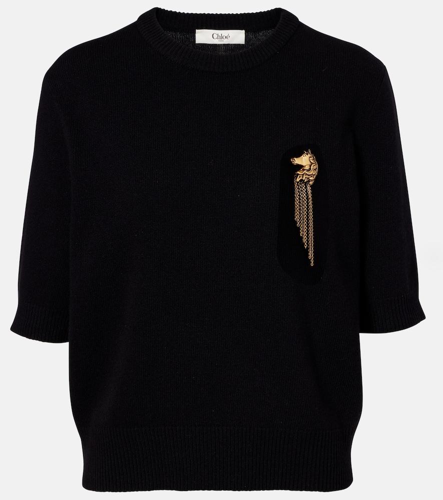 chloé embellished wool and cashmere sweater