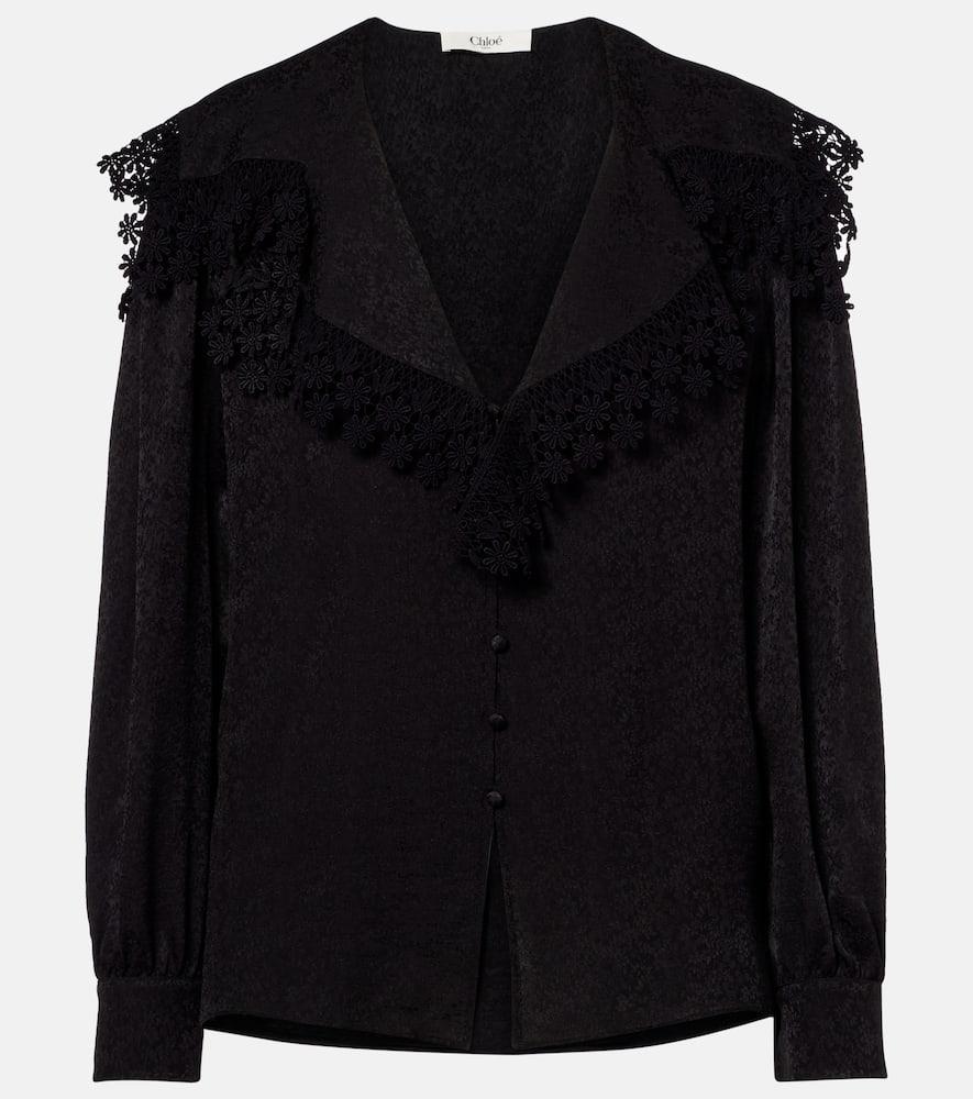 chloé embroidered silk blouse