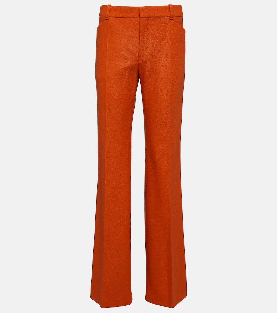 chloé felted wool and cashmere jersey flared pants