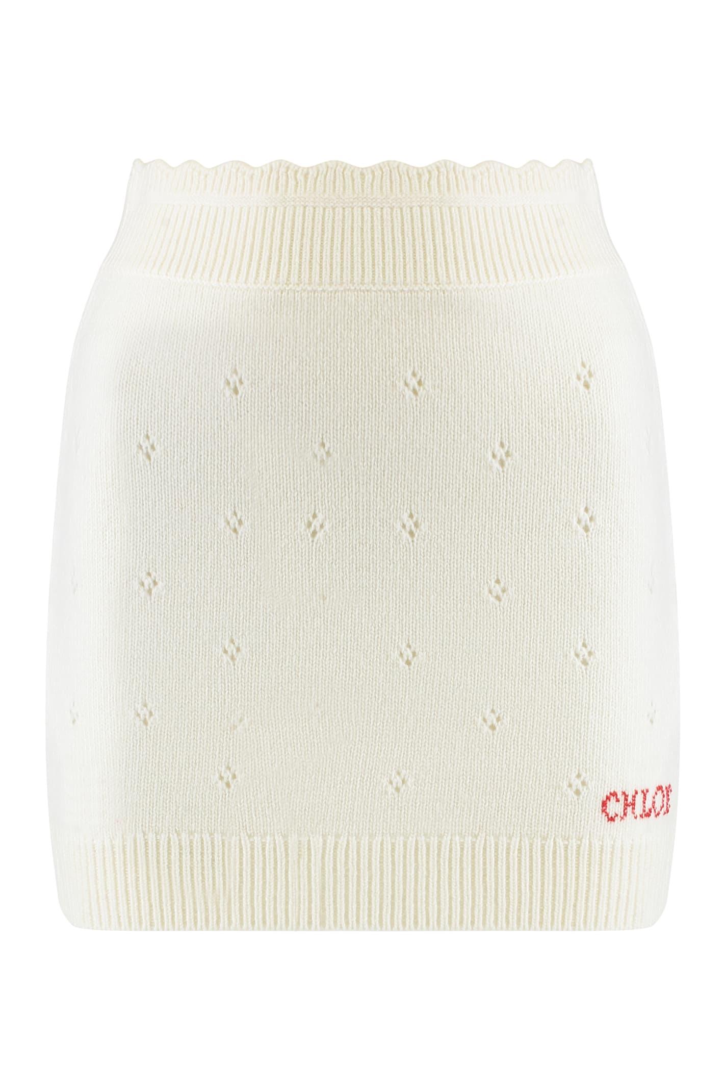 chloé fitted wool and cashmere miniskirt