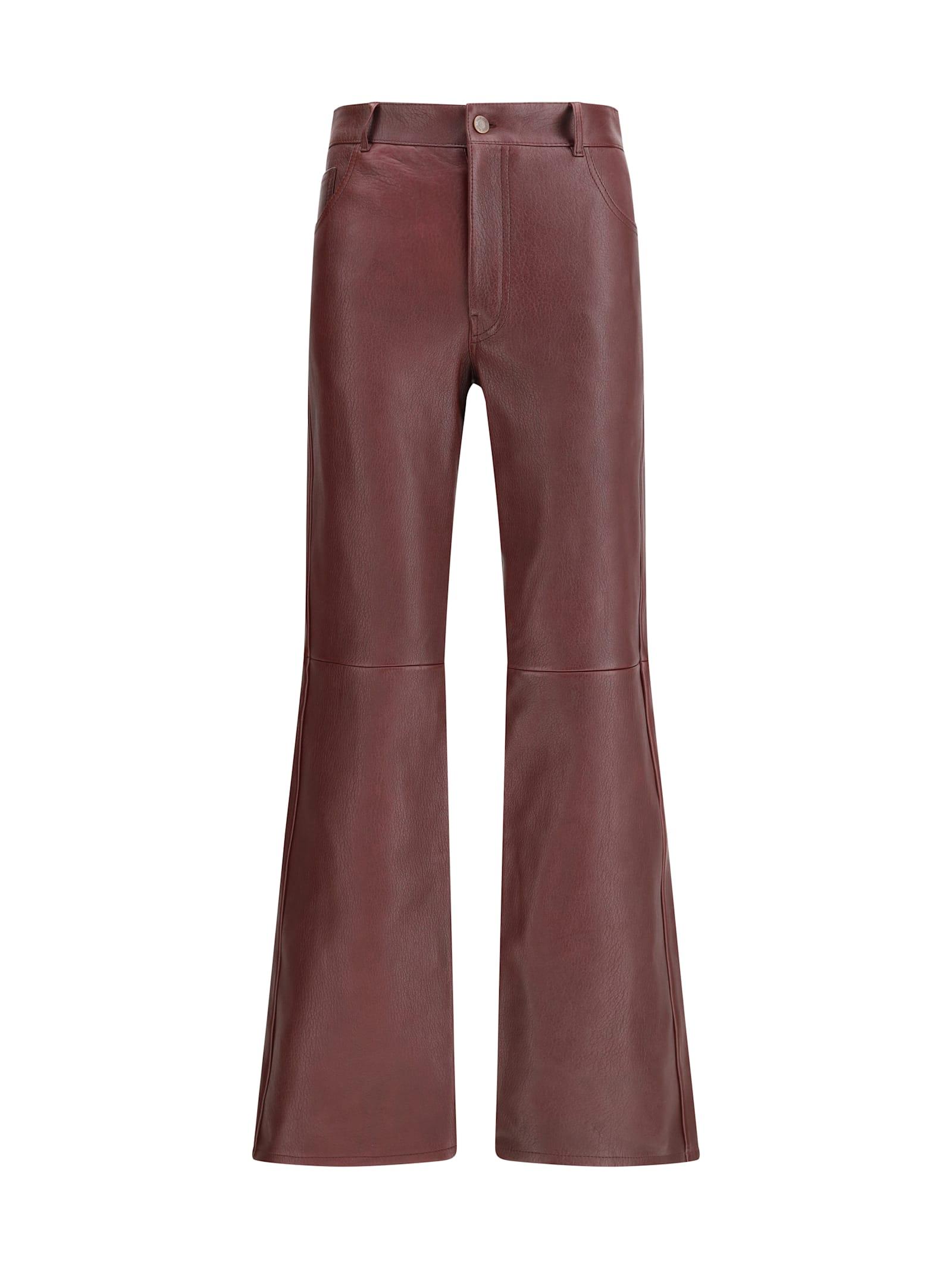 chloé flared lambskin leather trousers