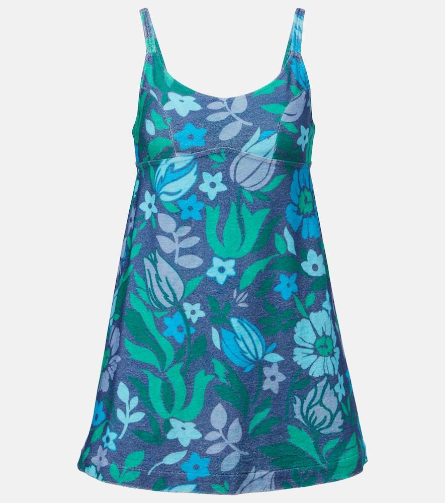 chloé floral cotton jersey minidress