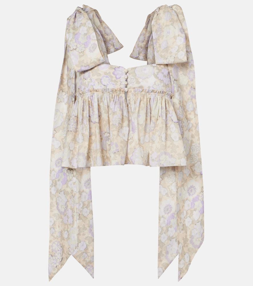 chloé floral cotton top