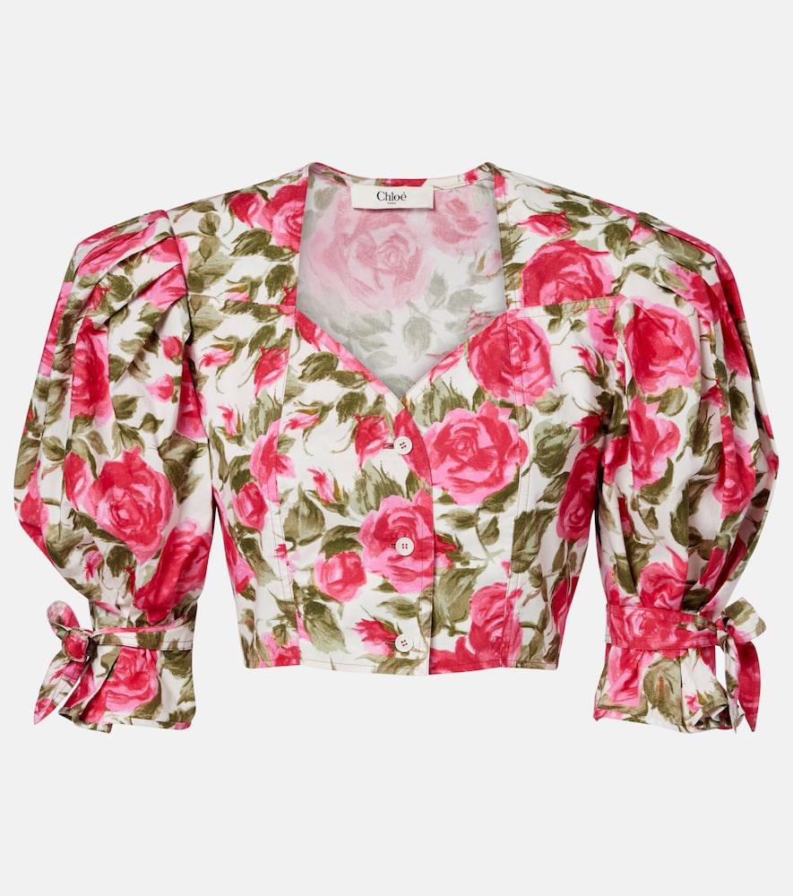 chloé floral cropped puff