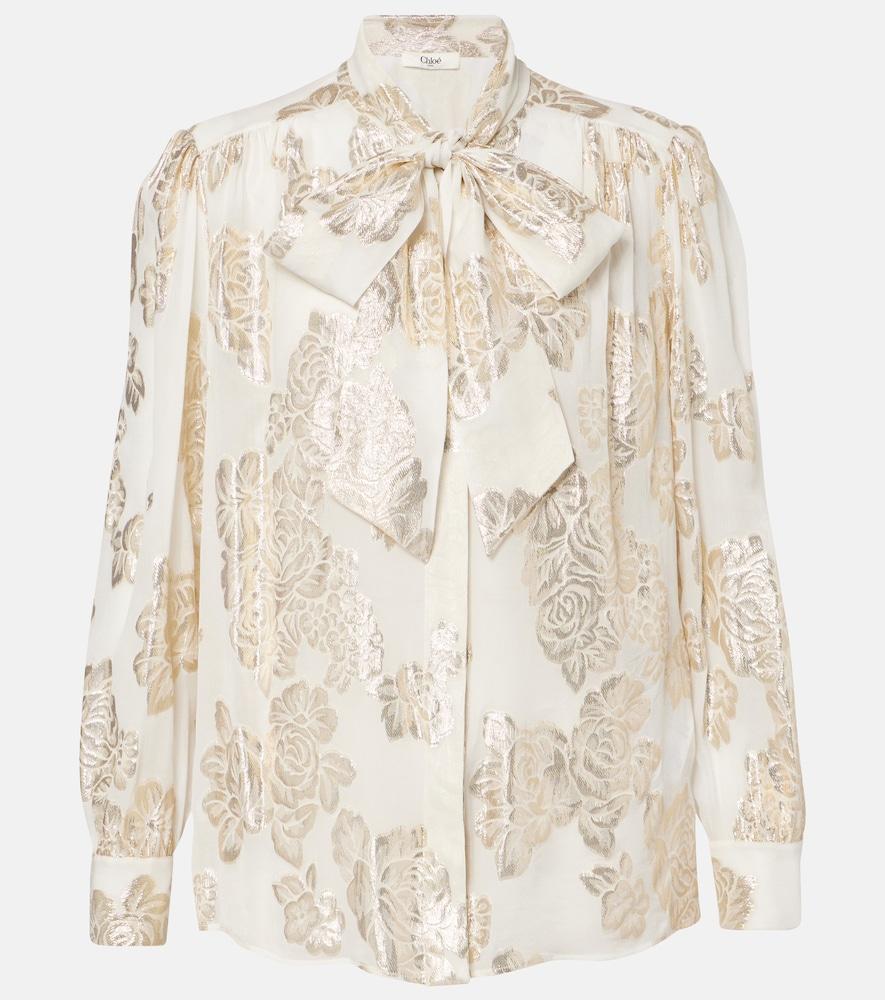 chloé floral fil coupé silk