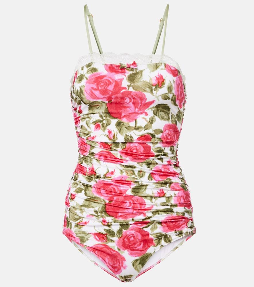 chloé floral ruched bodysuit