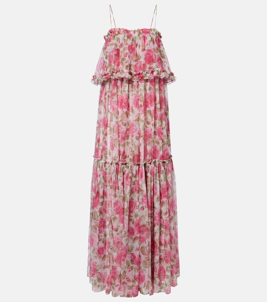 chloé floral silk georgette maxi dress