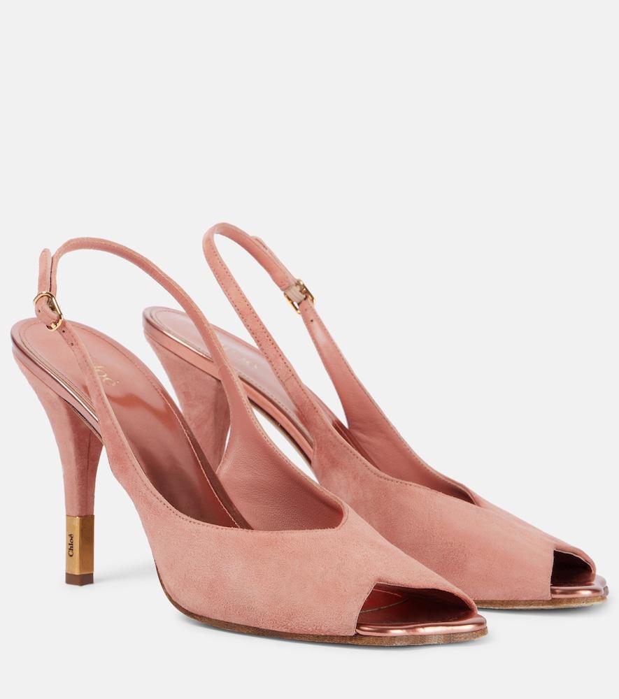 chloé flower 95 suede peep
