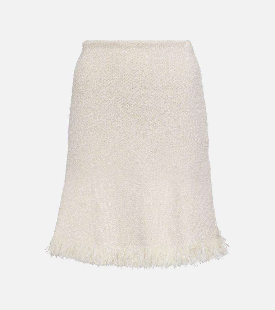 chloé fringed bouclé miniskirt