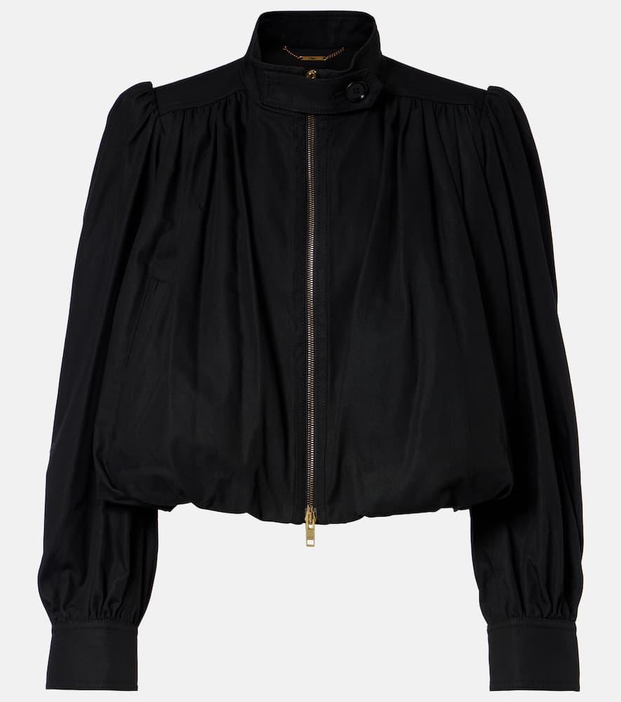 chloé gathered cotton canvas jacket