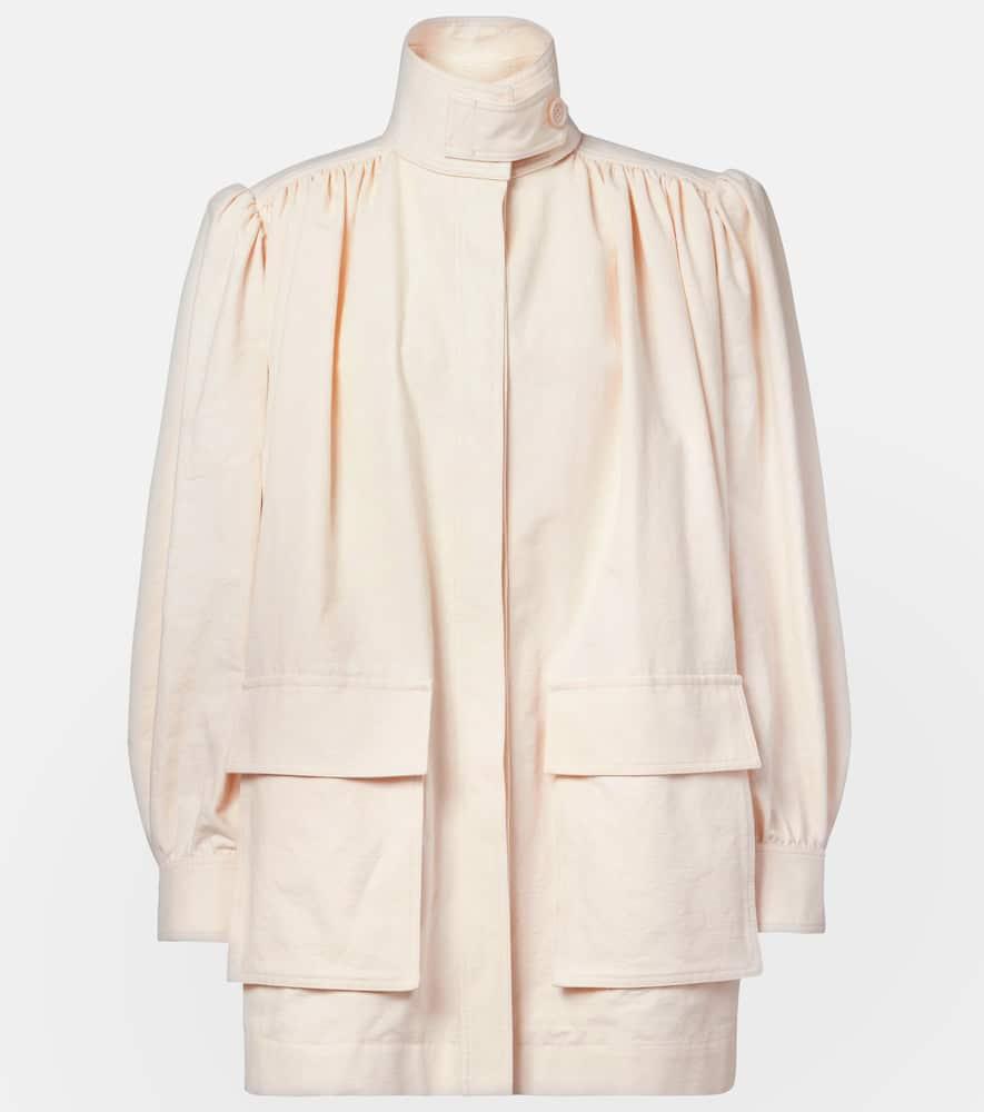chloé gathered cotton canvas jacket