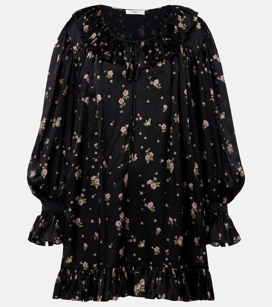 chloé gathered silk charmeuse minidress