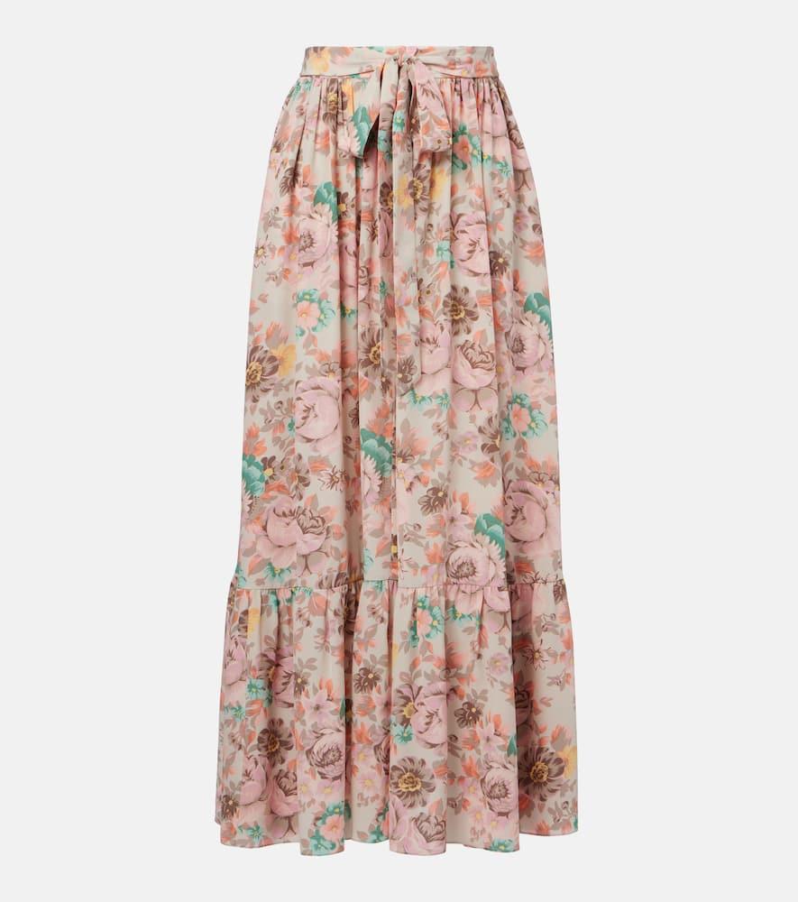 chloé gathered silk crêpe de chine maxi skirt