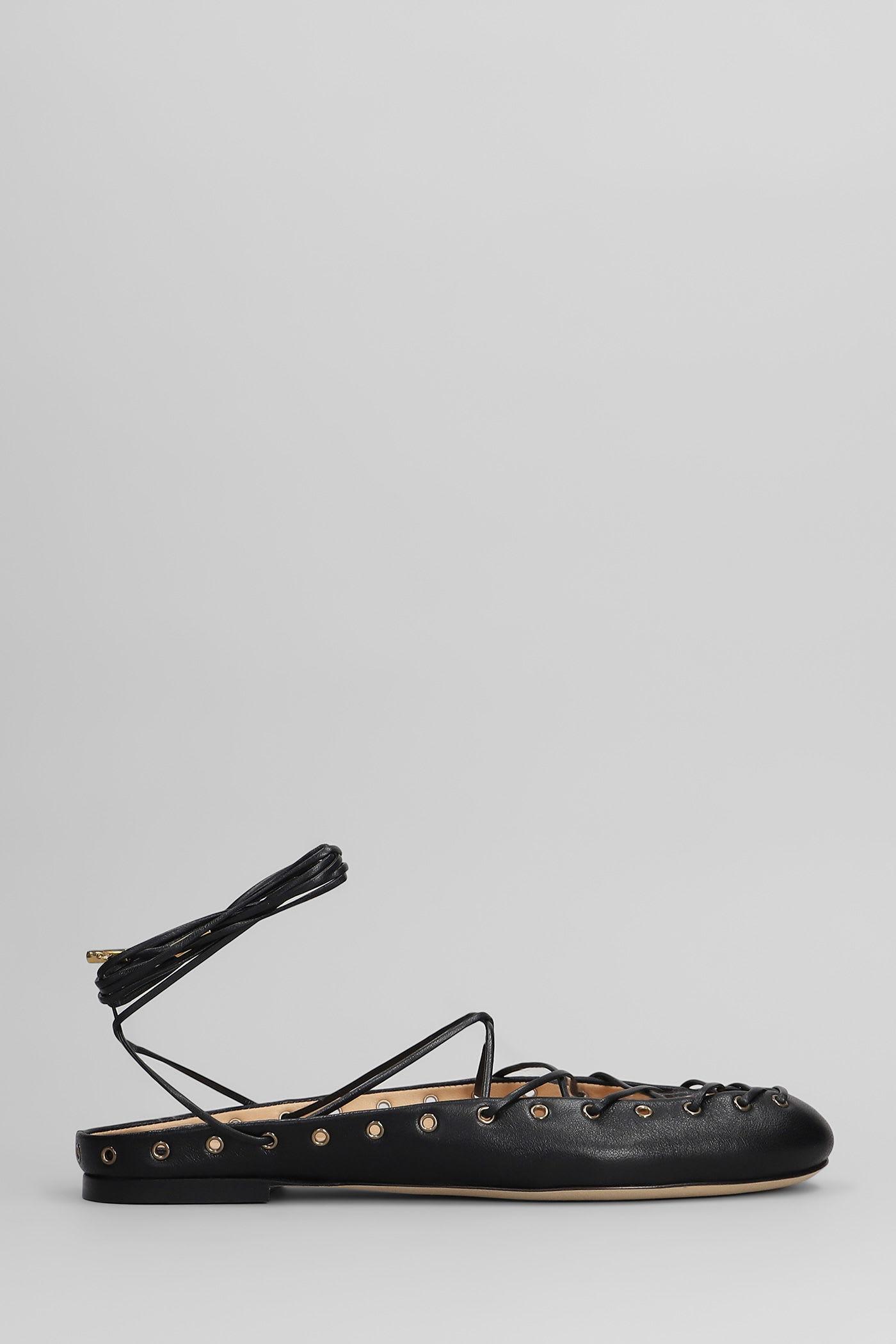 chloé ghillies ballet flats in black leather