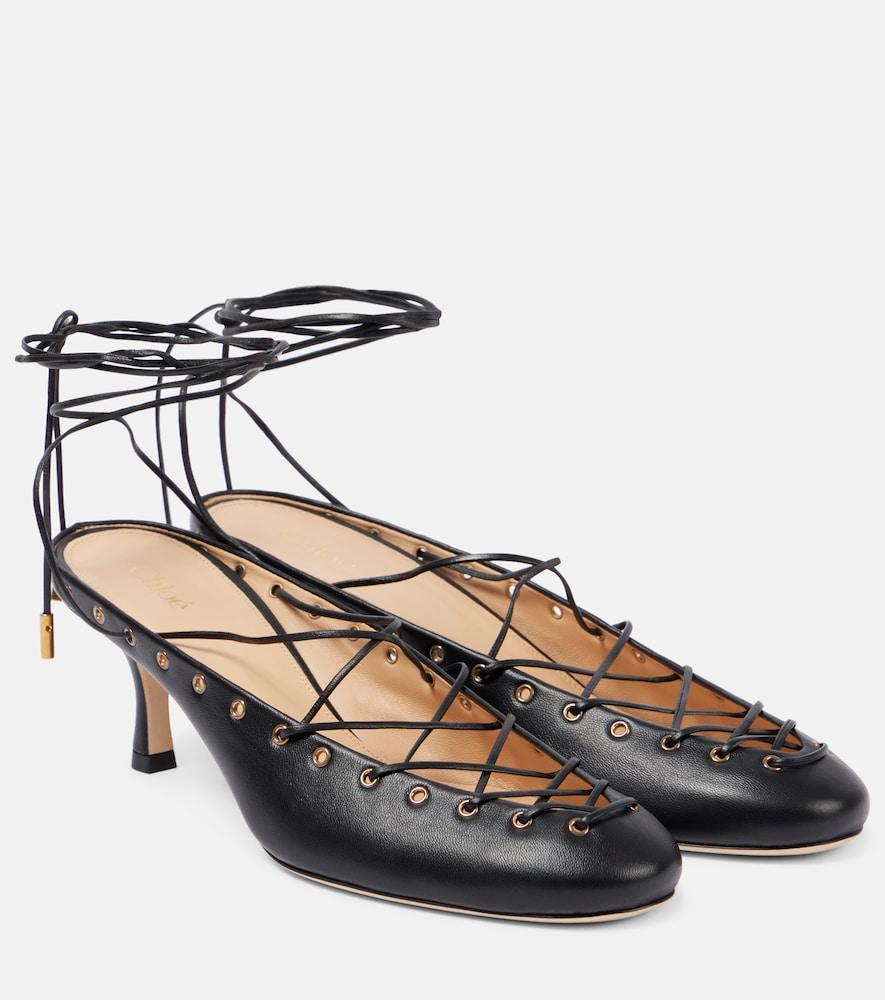 chloé ghillies leather lace
