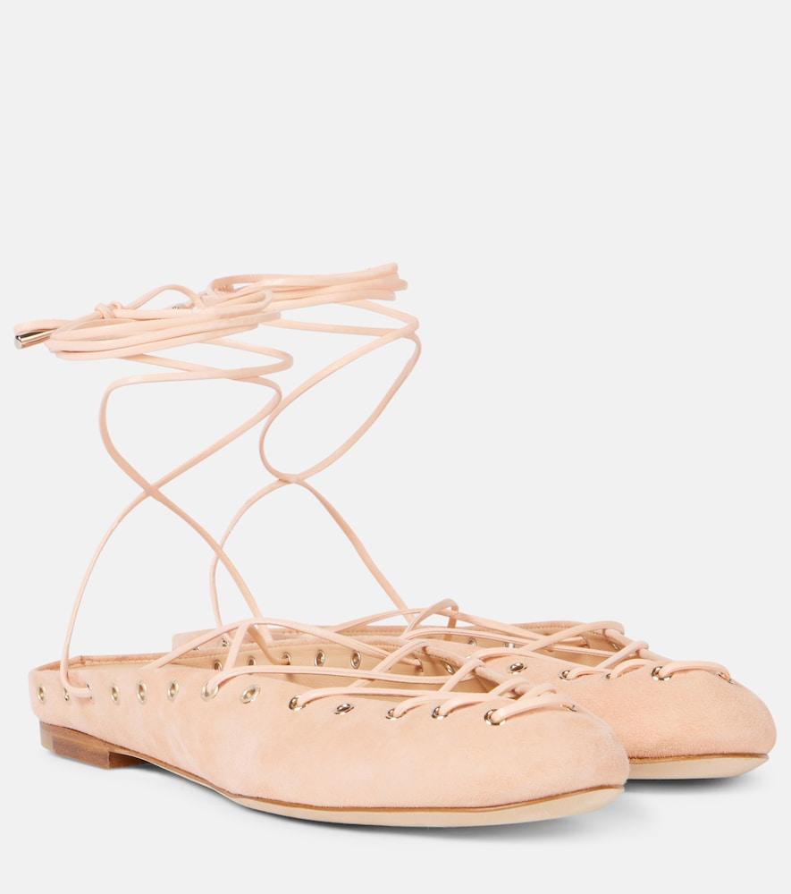 chloé ghillies suede flats