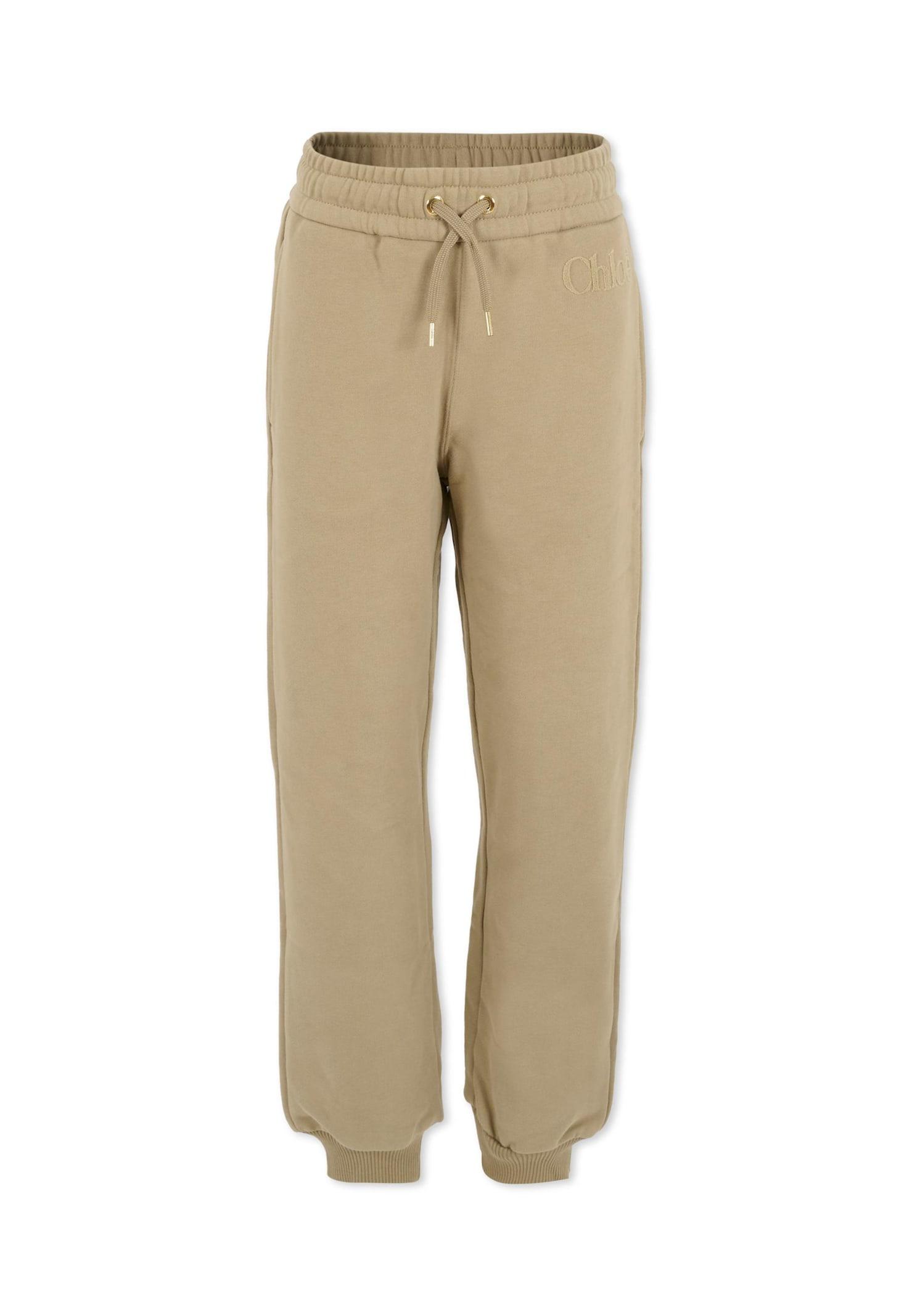 chloé grey tracksuit for girl with velvet logo