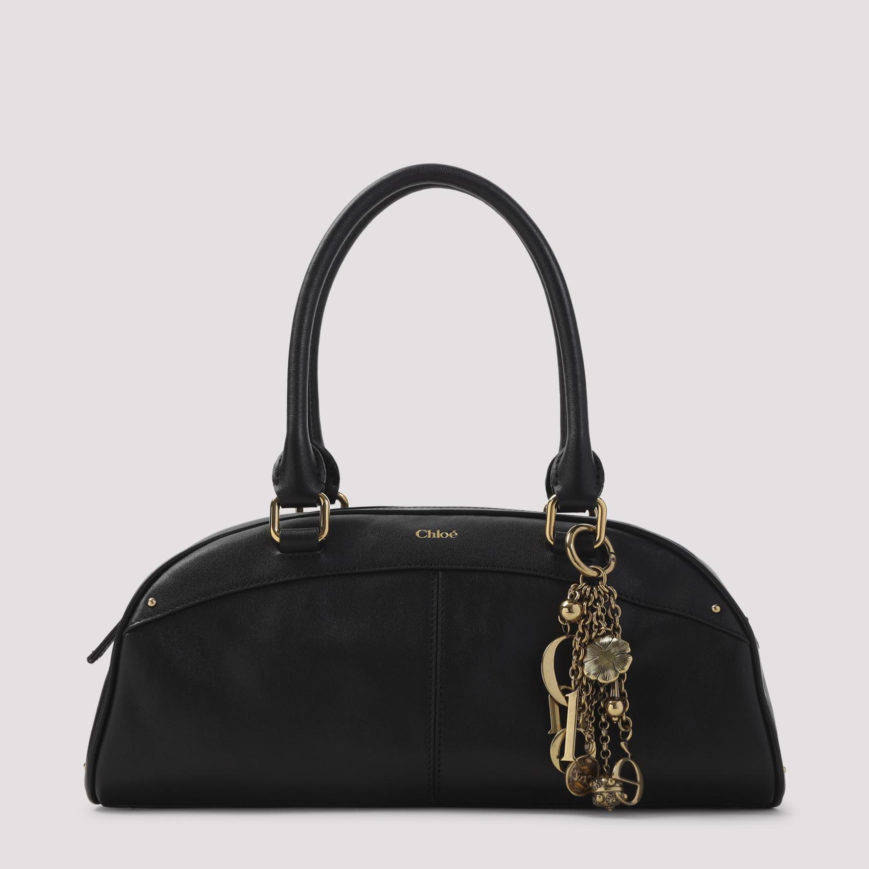 chloé handbag black calf leather bag - women
