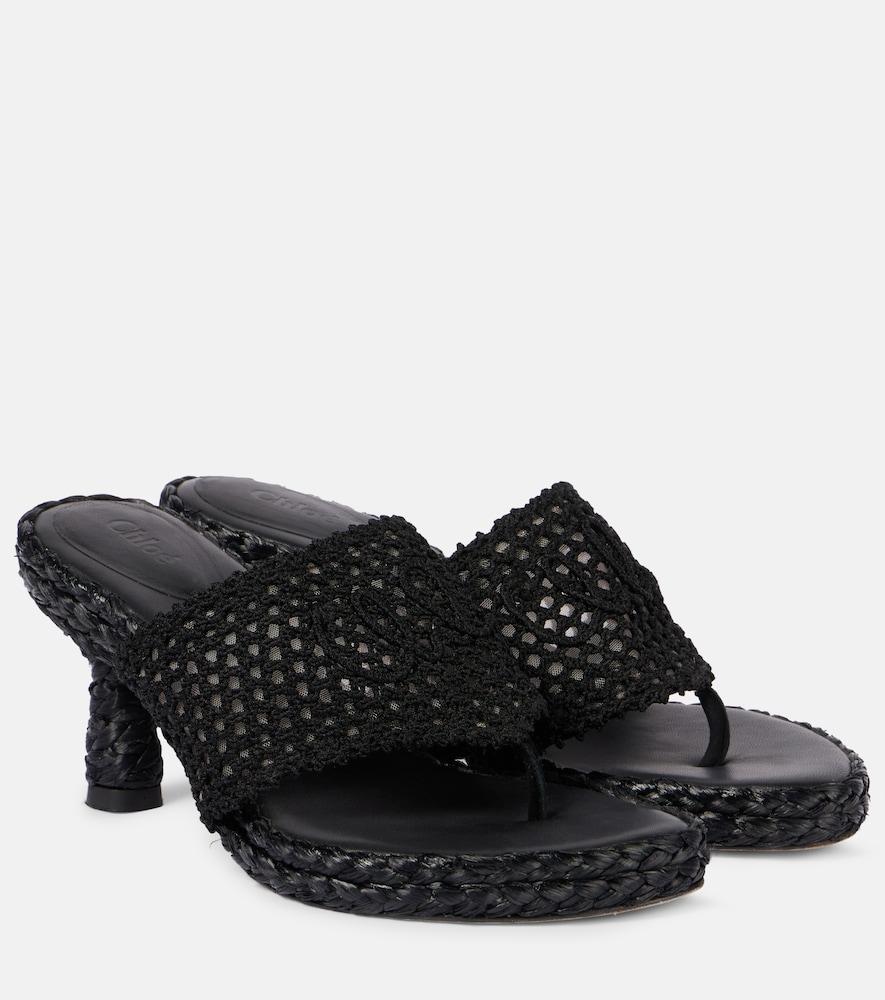 chloé isla crochet thong sandals