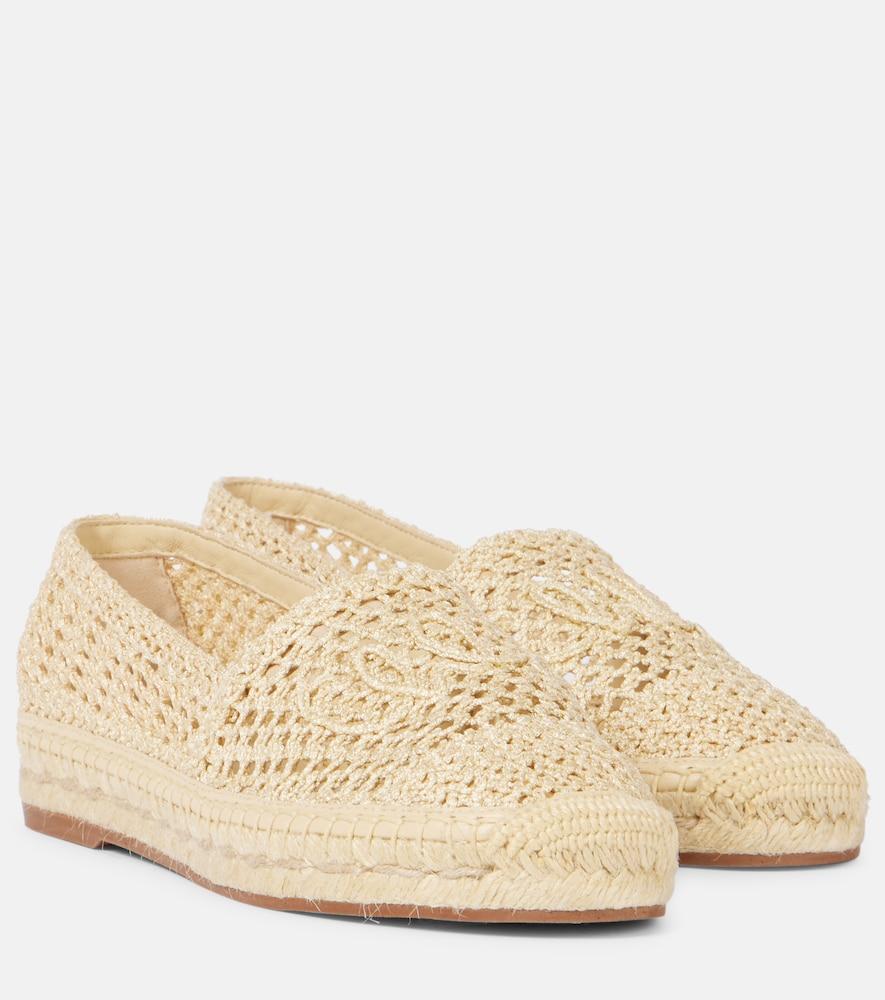 chloé isla logo crochet espadrilles