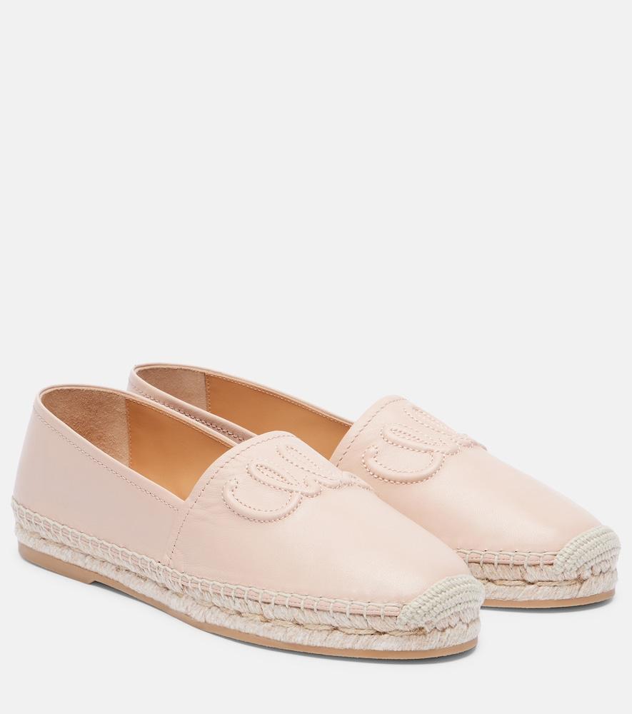 chloé isla logo leather espadrilles