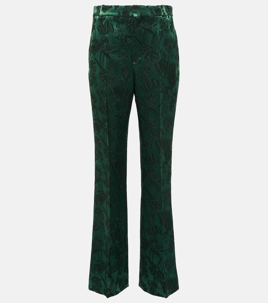 chloé jacquard wool and silk slim pants