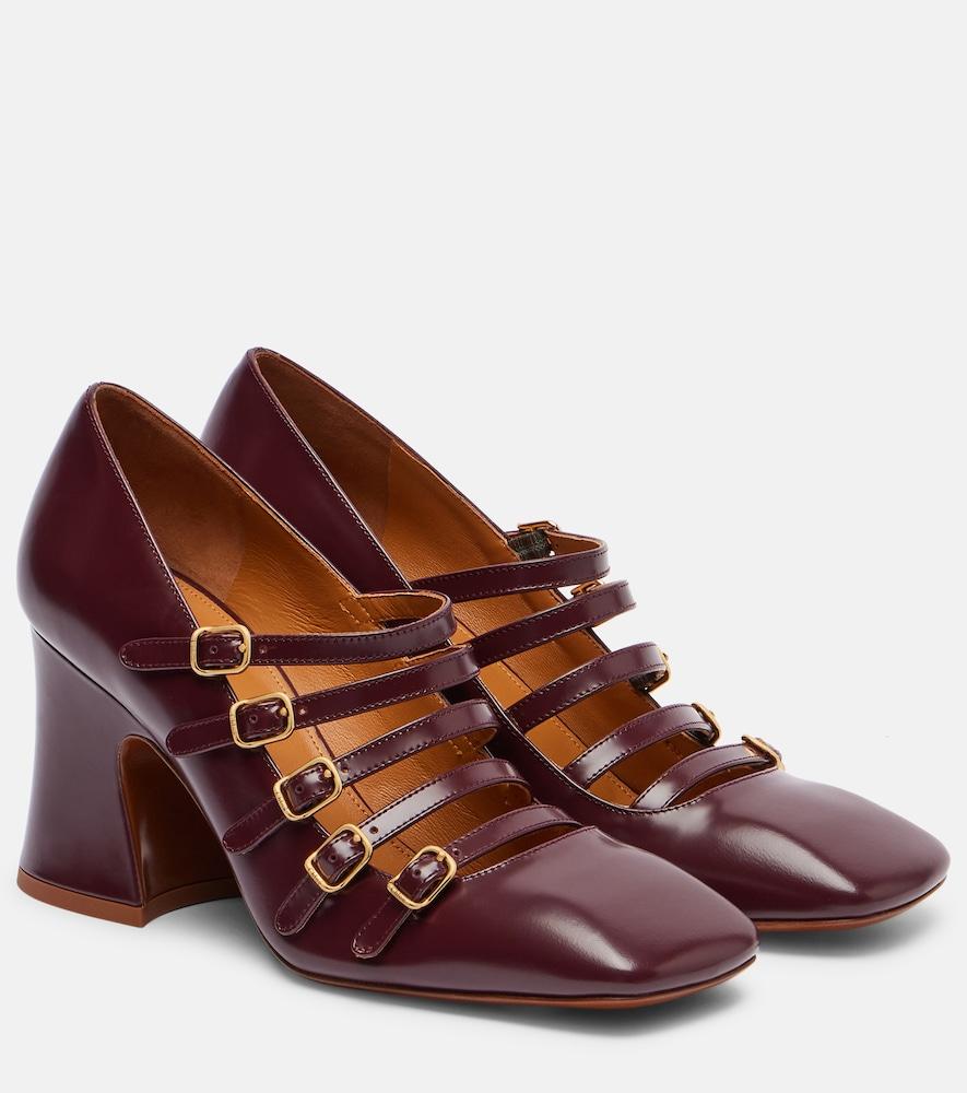 chloé janis 80 leather mary jane pumps