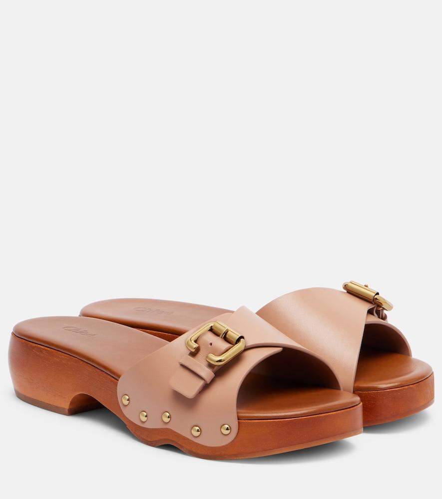 chloé jeannette 40 embellished leather clogs