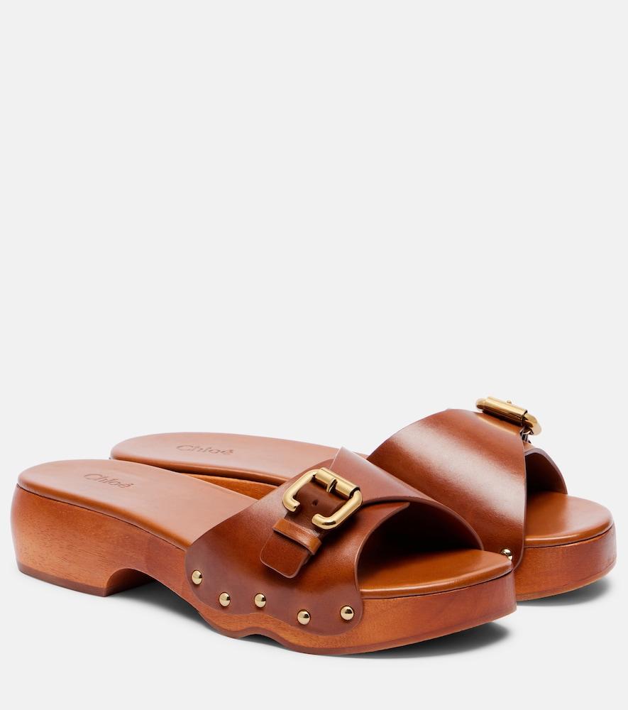 chloé jeannette leather mules