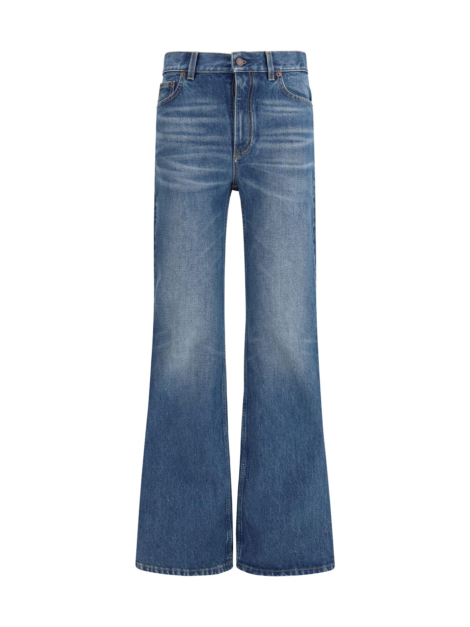 chloé jeans flared in organic cotton denim