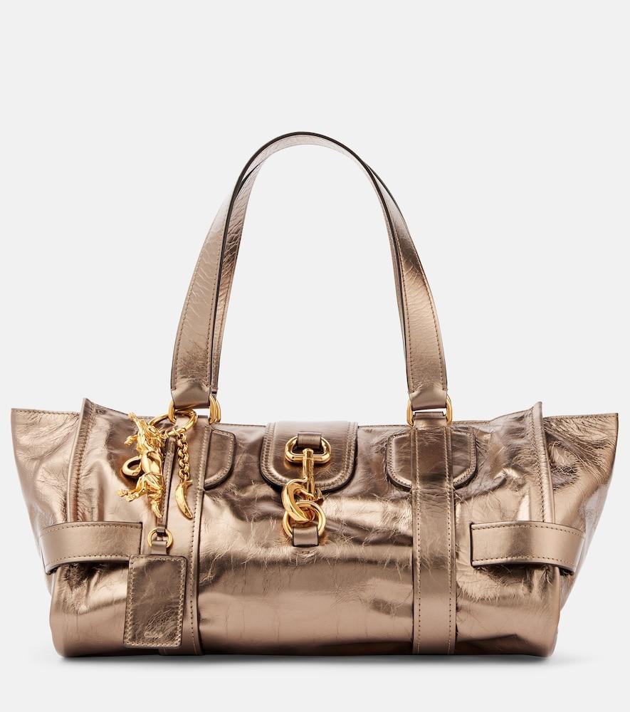 chloé kerala 25 large metallic leather tote bag