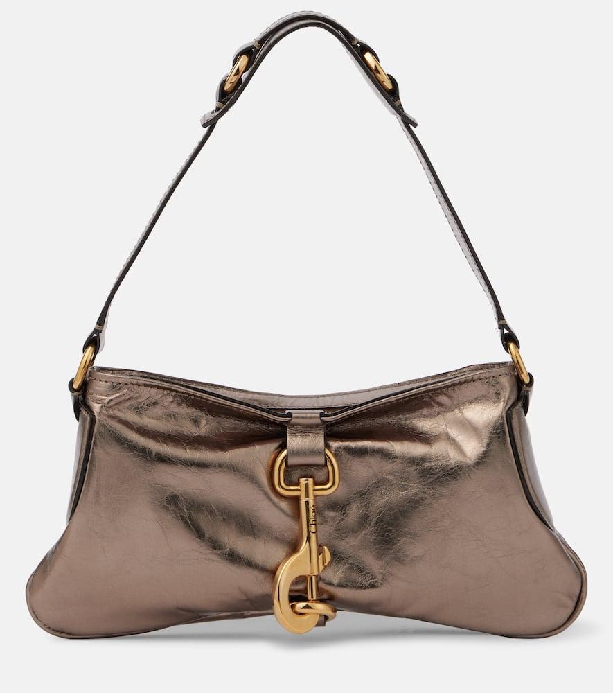 chloé kerala 25 small metallic leather shoulder bag