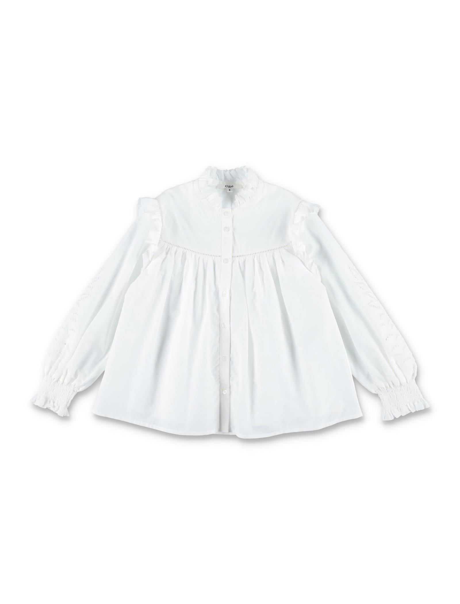 chloé kid - embroidered shirt