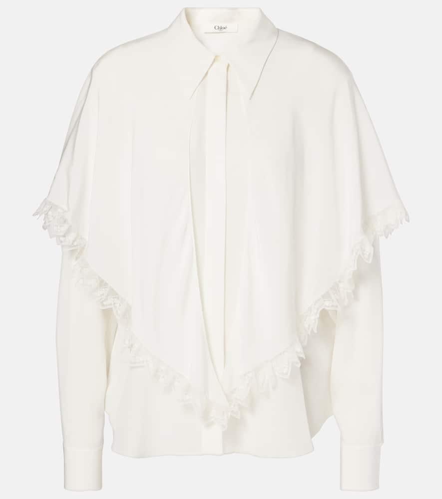 chloé knotted heritage silk crêpe de chine blouse