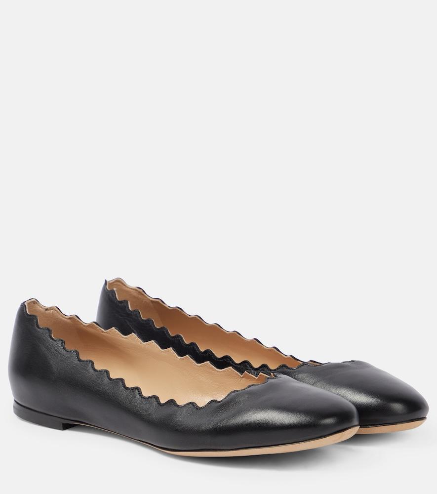 chloé lauren leather ballet flats