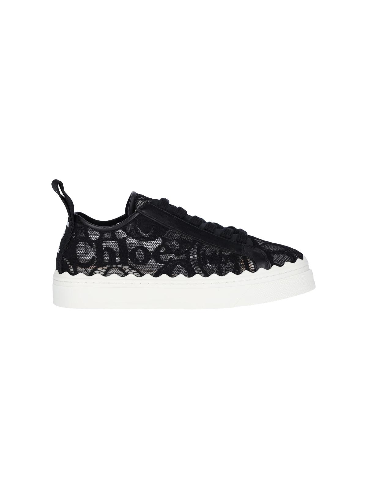 chloé lauren sneakers in black suede