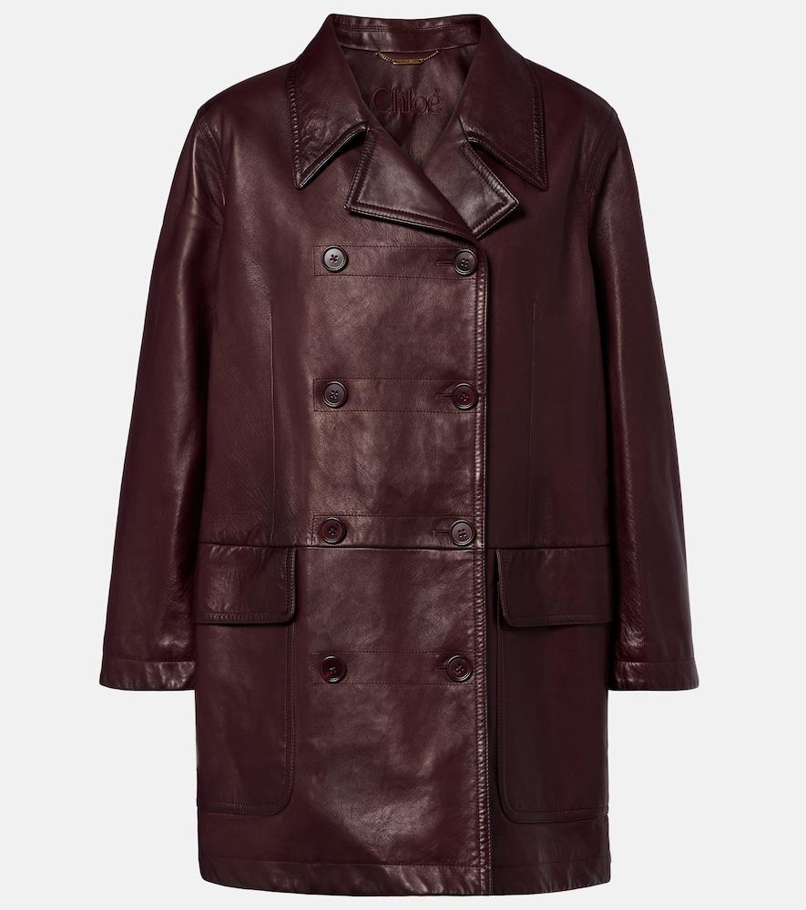 chloé leather coat
