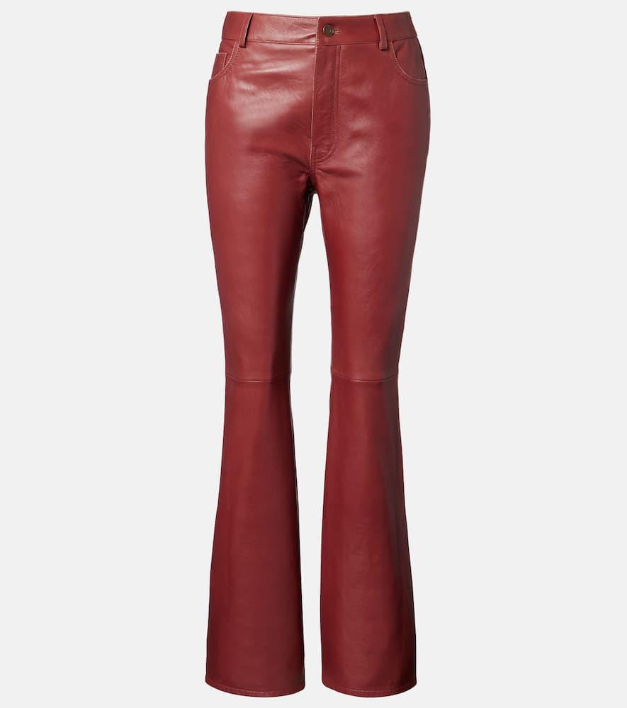 chloé leather flared pants