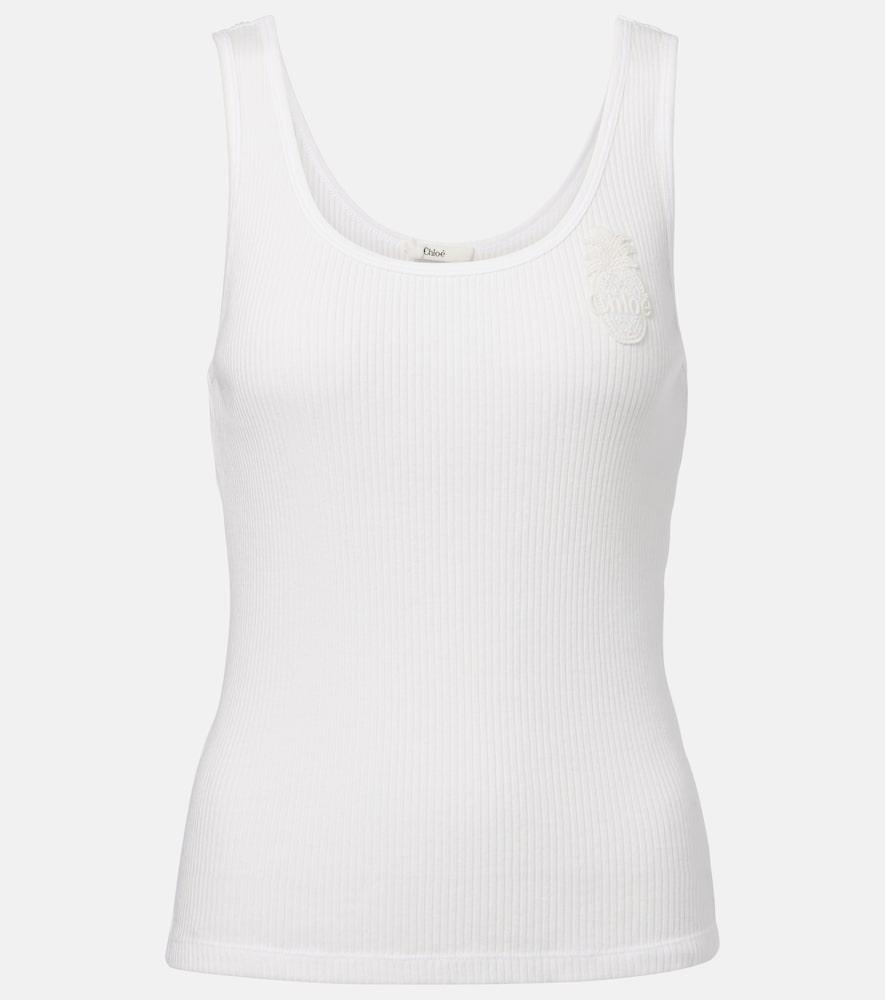 chloé logo cotton jersey tank top