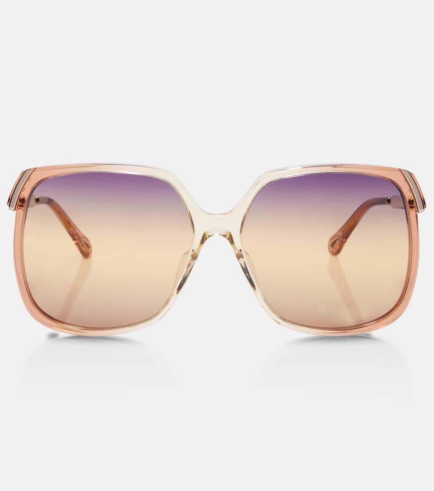 chloé logo oversized sunglasses