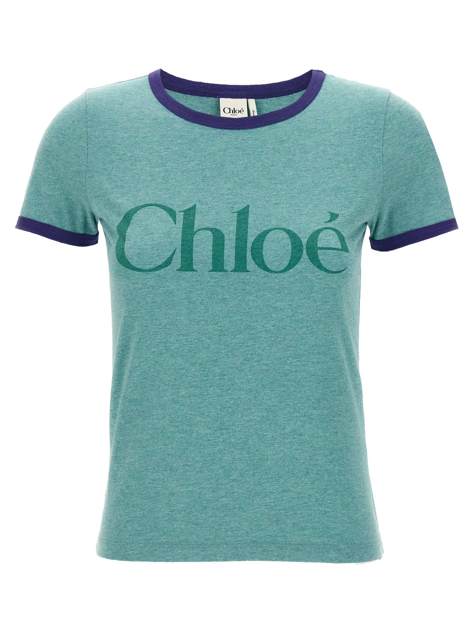 chloé logo print t-shirt