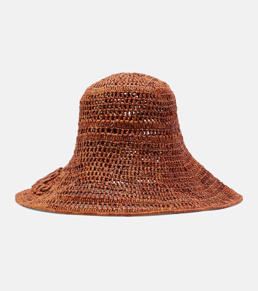 chloé logo raffia sunhat