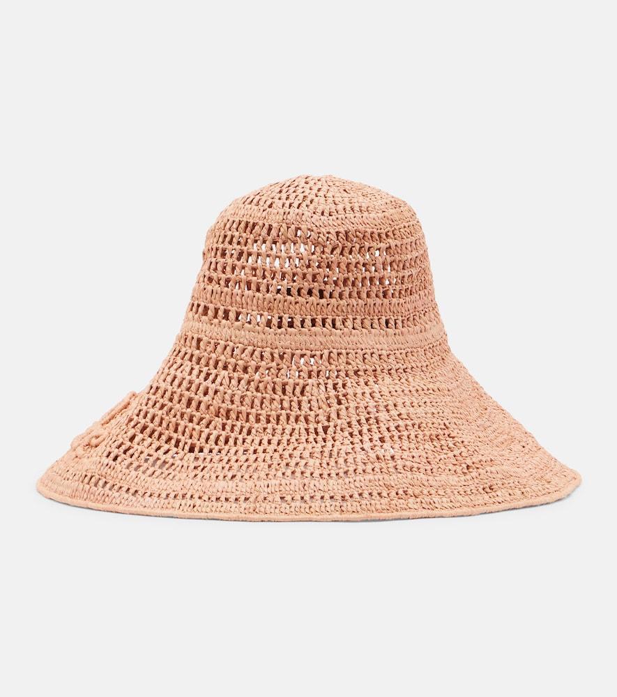 chloé logo raffia sunhat
