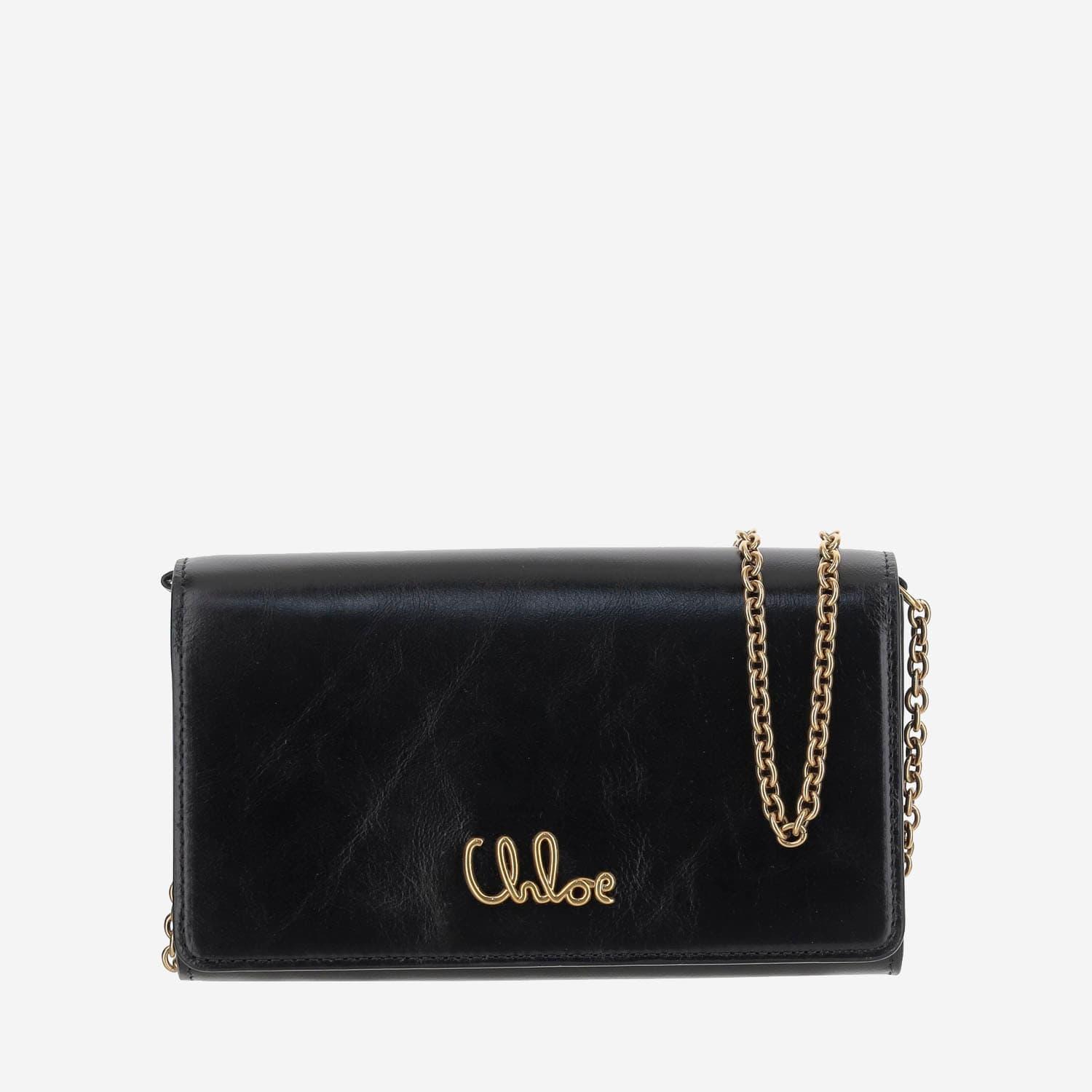 chloé logo shoulder bag